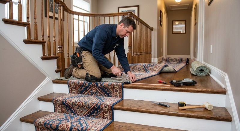 Stair Runner Installation in Monmouth County, NJ